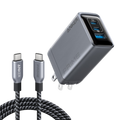Prime Charger (100W, 3 Ports, GaN) and Prime USB-C to USB-C Cable (240W, Upcycled-Braided)